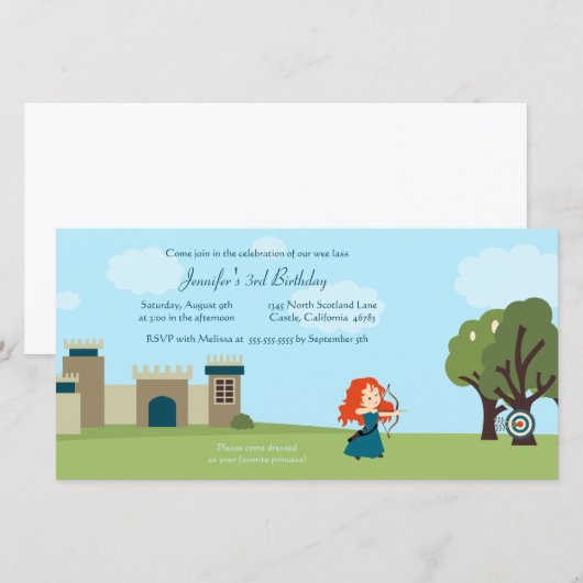 Uitnodiging voor verjaardagsfeestje voor meisjes i (Voorkant / Achterkant)