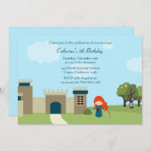 Uitnodiging voor verjaardagsfeestje voor meisjes i (Voorkant / Achterkant)