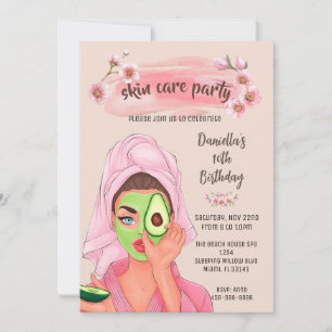 Uitnodiging voor verjaardagsfeestje voor Skin Care