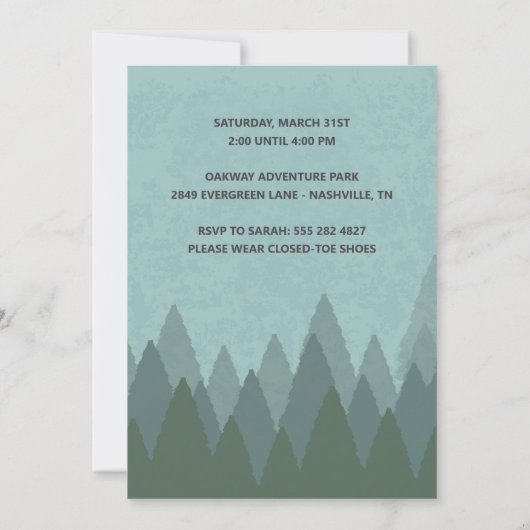 Uitnodiging voor verjaardagsfeestje voor touwcursu (Achterkant)