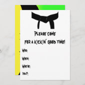 Uitnodiging voor verjaardagsfeestje voor vechtspor (Voorkant / Achterkant)