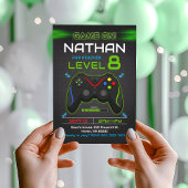 Uitnodiging voor verjaardagsfeestje voor videogame