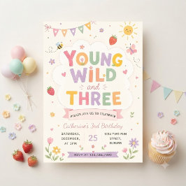 Uitnodiging voor verjaardagsfeestje Young Wild and