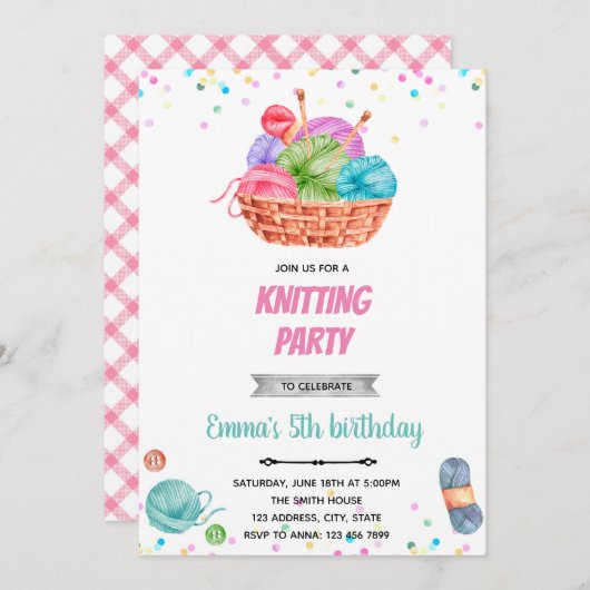 Uitnodiging voor verjaardagsfeestjes (Voorkant / Achterkant)