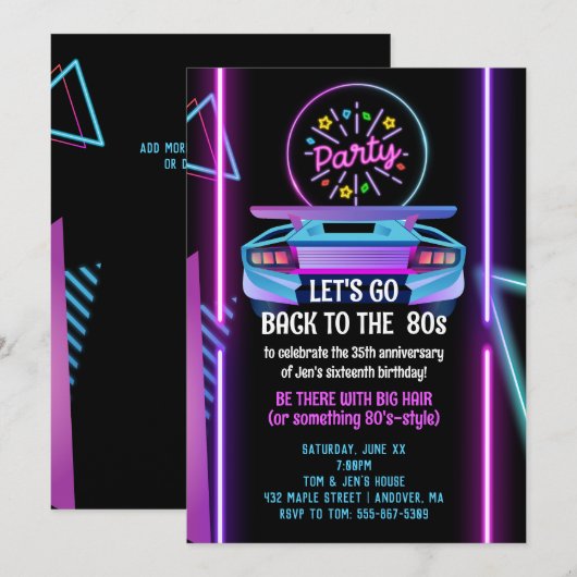 Uitnodiging voor verjaardagsfeestjes Uitnodiging (Voorkant / Achterkant)