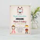 Uitnodiging voor verjaardagsfeestjes van prins en  (Staand voorkant)