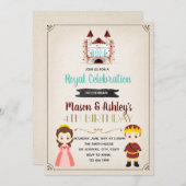 Uitnodiging voor verjaardagsfeestjes van prins en  (Voorkant / Achterkant)