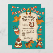 Uitnodiging voor verjaardagsfeestjes voor kleine c (Voorkant / Achterkant)