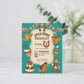 Uitnodiging voor verjaardagsfeestjes voor kleine c (Staand voorkant)