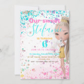 Uitnodiging voor verjaardagsfeestjes voor kleurrij (Voorkant)