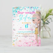 Uitnodiging voor verjaardagsfeestjes voor kleurrij (Staand voorkant)