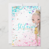 Uitnodiging voor verjaardagsfeestjes voor kleurrij (Achterkant)