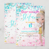 Uitnodiging voor verjaardagsfeestjes voor kleurrij (Voorkant / Achterkant)