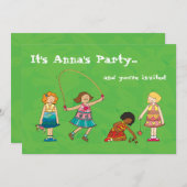 Uitnodiging voor verjaardagsfeestjes voor meisjes (Voorkant / Achterkant)