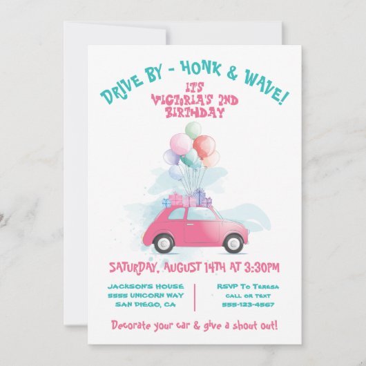 Uitnodiging voor verjaardagsparade (Voorkant)