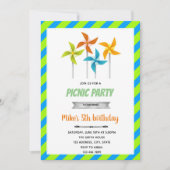 Uitnodiging voor verjaardagsPinwheels (Voorkant)