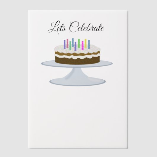 Uitnodiging voor verjaardagstaart (Voorkant)