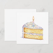 Uitnodiging voor verjaardagstaart (Voorkant / Achterkant)