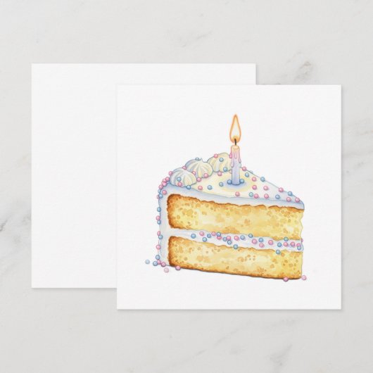 Uitnodiging voor verjaardagstaart (Voorkant / Achterkant)