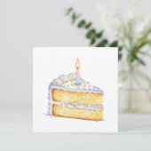 Uitnodiging voor verjaardagstaart (Staand voorkant)