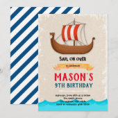 Uitnodiging voor verjaardagsvaartuigen (Voorkant / Achterkant)