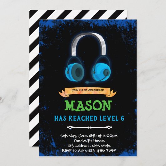 Uitnodiging voor verjaardagsvideo (Voorkant / Achterkant)