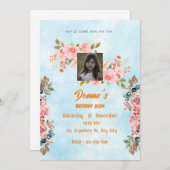 uitnodiging voor verjaardagsviering (Voorkant / Achterkant)