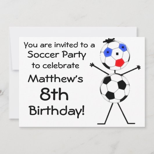 Uitnodiging voor verjaardagsvoetbalfeest (Voorkant)