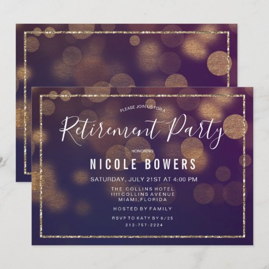 Uitnodiging voor verlichting van de aftredingspart (Voorkant / Achterkant)