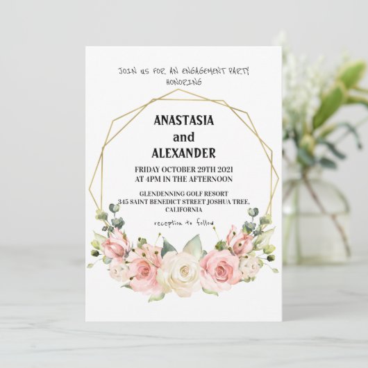 Uitnodiging voor verloving. (Staand voorkant)