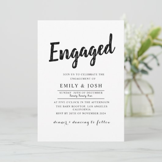 Uitnodiging voor verloving  (Staand voorkant)