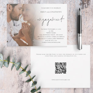 Uitnodiging voor Verloving van Elegant Script Phot