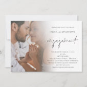 Uitnodiging voor Verloving van Elegant Script Phot (Voorkant)