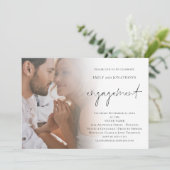 Uitnodiging voor Verloving van Elegant Script Phot (Staand voorkant)