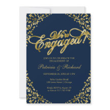 Uitnodiging voor verlovingsfeest 'Blauw wij zijn v