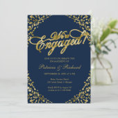 Uitnodiging voor verlovingsfeest 'Blauw wij zijn v (Staand voorkant)