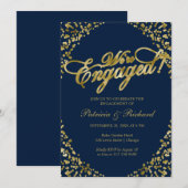 Uitnodiging voor verlovingsfeest 'Blauw wij zijn v (Voorkant / Achterkant)