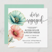 Uitnodiging voor verlovingsfeest met aquarelontwer (Voorkant / Achterkant)