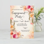 Uitnodiging voor verlovingsfeest met herfstbloemen (Staand voorkant)