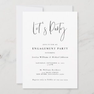 Uitnodiging voor verlovingsfeest met minimale typo