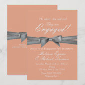 Uitnodiging voor verlovingsfeest met perzik- en zi (Voorkant / Achterkant)