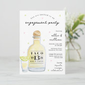 Uitnodiging voor verlovingsfeest met tequila 'Shot (Staand voorkant)