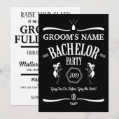 Uitnodiging voor verlovingsfeest met whiskeyfles-t (Voorkant / Achterkant)