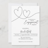 Uitnodiging voor verlovingsfeest, minimalistisch V (Voorkant)