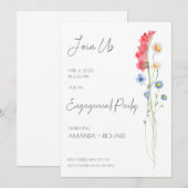 Uitnodiging voor verlovingsfeest, minimalistische  (Voorkant / Achterkant)