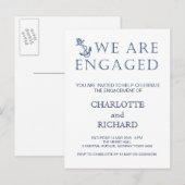 Uitnodiging voor verlovingsfeest nautisch thema briefkaart (Voorkant / Achterkant)