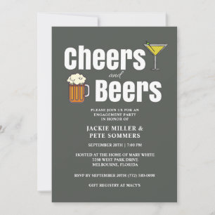 Uitnodiging voor verlovingsfeest 'Proost en bier'