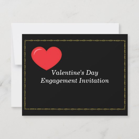 Uitnodiging voor verlovingsfeestje op Valentijnsda (Achterkant)