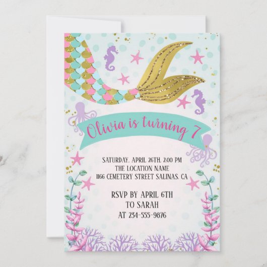 uitnodiging voor vermaid verjaard (Voorkant)