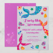 uitnodiging voor vermaid verjaard (Voorkant / Achterkant)